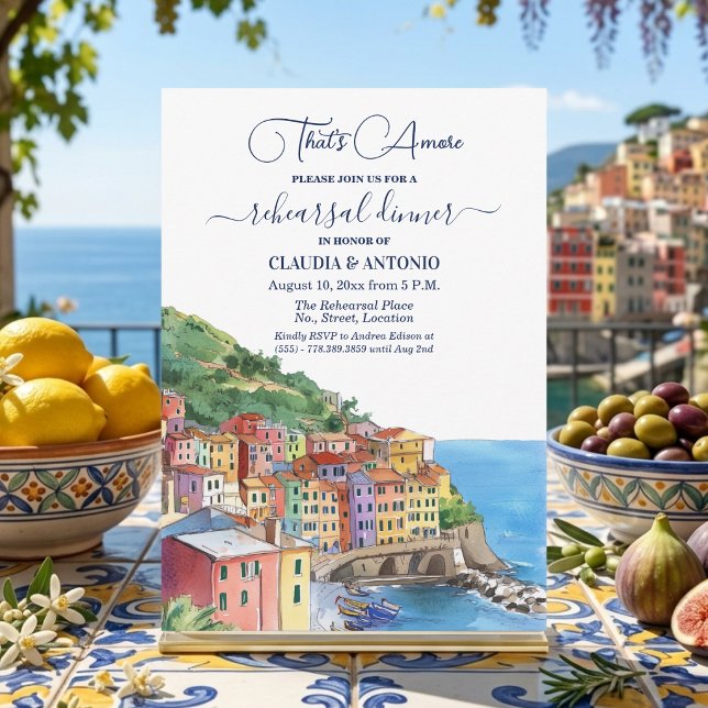 That's Amore Italian Riviera Rehearsal Dinner Invitation (Creator Uploaded)