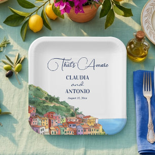 That's Amore Italian Riviera Wedding Paper Plate