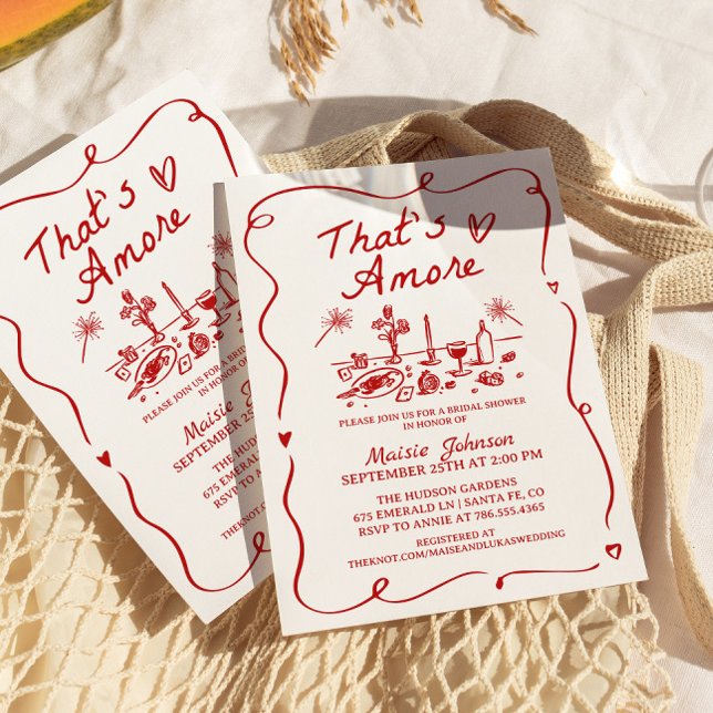 That's Amore Italian Theme Bridal Shower Invitation (Creator Uploaded)