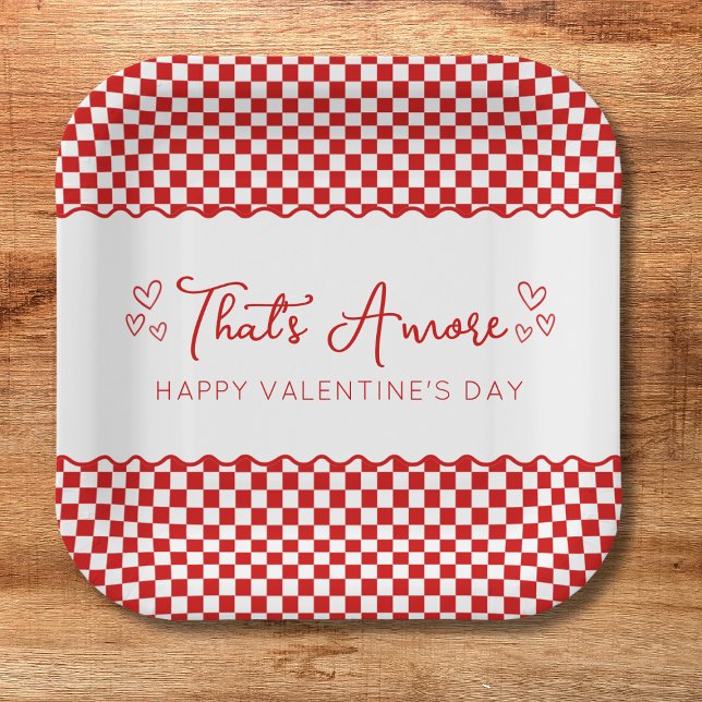That's Amore! Italian Themed Valentine's Day Party Paper Plate (Creator Uploaded)