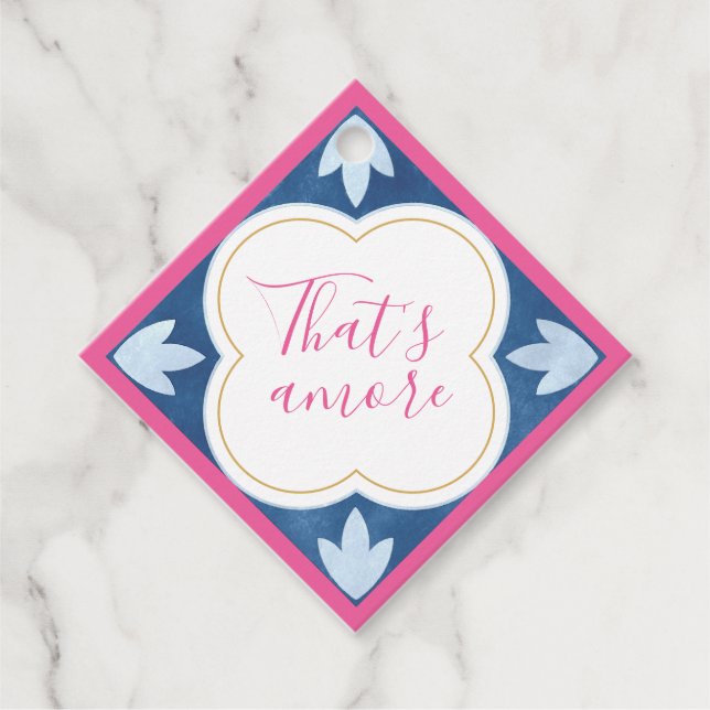 That's Amore Italian Tile Wedding Favour Tag (Front)