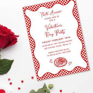 That's Amore! Italian Valentine's Day Party Red Invitation
