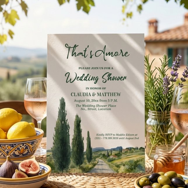 That's Amore Italian View Wedding Shower Invitation (Creator Uploaded)