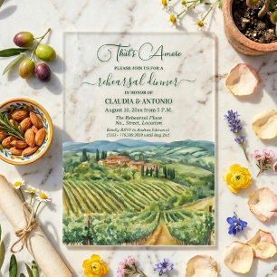 That's Amore Italian Vineyard Rehearsal Dinner Acrylic Invitations