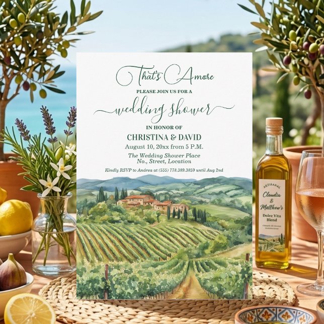 That's Amore Italian Vineyard Wedding Shower Invitation (Creator Uploaded)