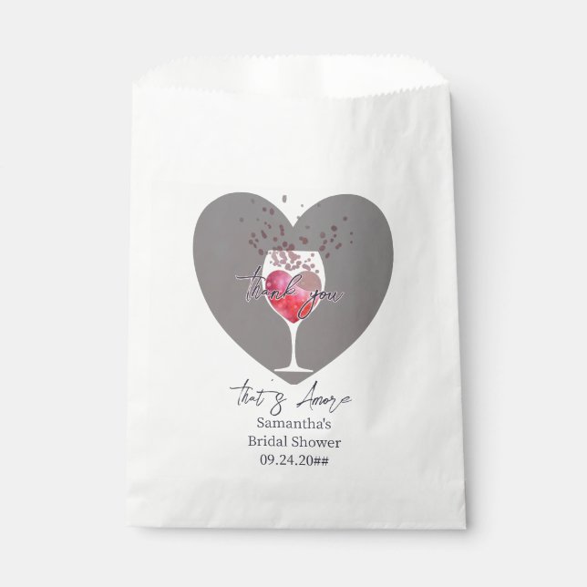 Thats Amore Italian Vino Before Vows Bridal Shower Favour Bags (Front)