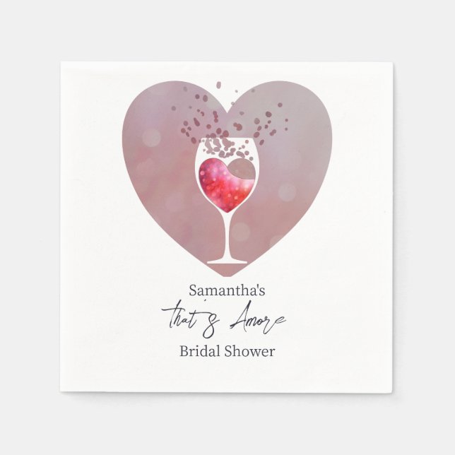Thats Amore Italian Vino Before Vows Bridal Shower Napkin (Front)