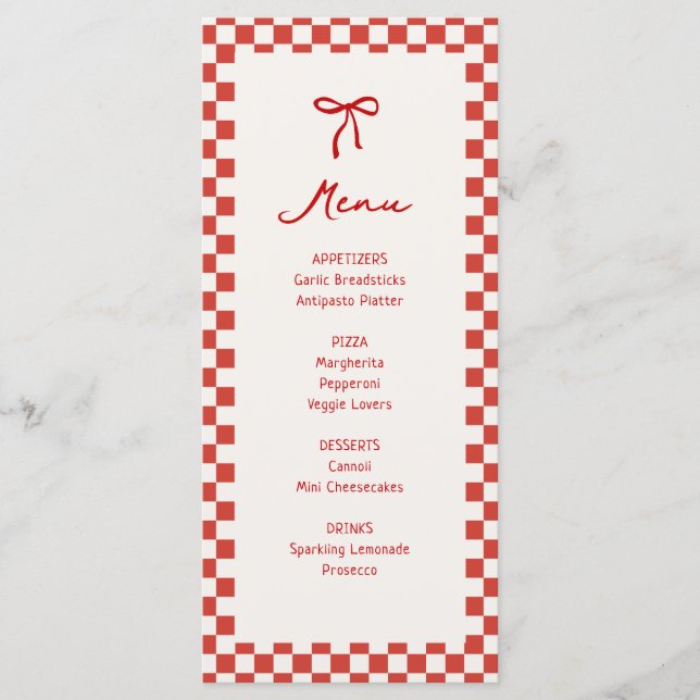 That's Amore Italy Bachelorette Party Menu (Front)