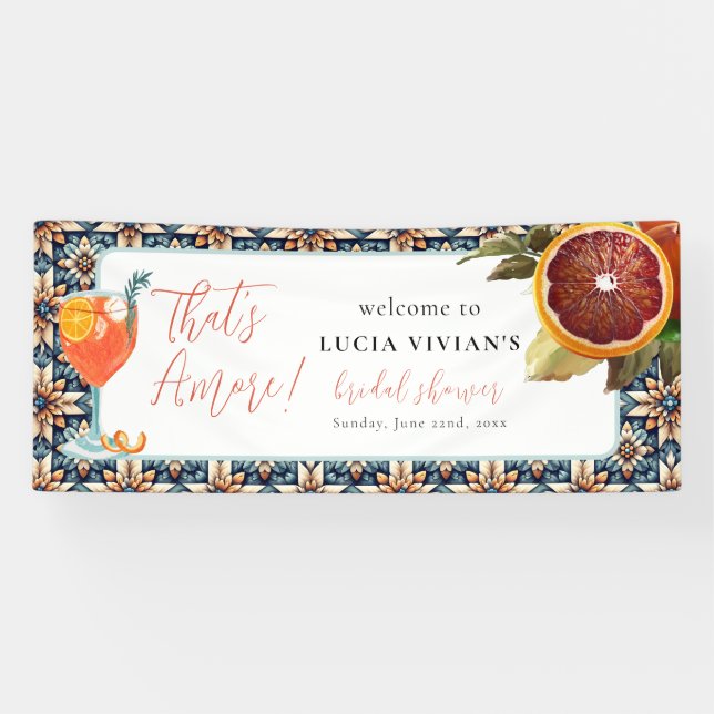 That's Amore Juicy Orange Spritz Bridal Welcome Banner (Horizontal)