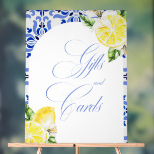 That's Amore Lemon Italian Blue Tile Bridal Shower Acrylic Sign