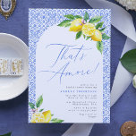 That's Amore Lemon Italian Blue Tile Bridal Shower Invitation<br><div class="desc">That's Amore Lemon Italian Blue Tile Bridal Shower Invitation</div>