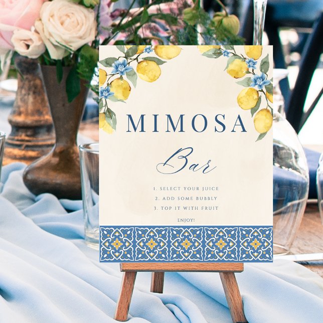 That's Amore Lemon Shower Mimosa Bar Poster (That's Amore Lemon Bridal Shower Mimosa Bar Poster)