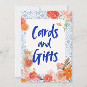 Thats amore mediterranean blue tiles bridal shower invitation