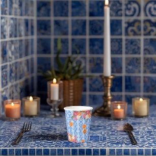 Thats amore mediterranean blue tiles bridal shower paper cups