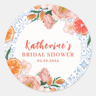 Thats amore mediterranean citrus Bridal shower  Classic Round Sticker