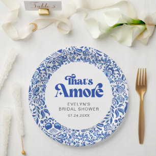 That's Amore Modern Italian Bridal Shower Paper Plate