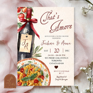That's Amore Pasta and Wine Bridal Shower Invitation
