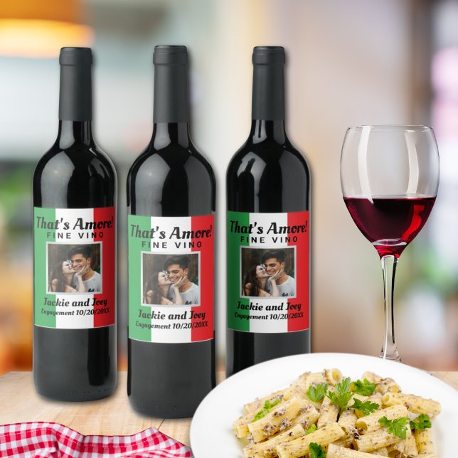 That's Amore! Personalised Photo Italian Flag Wine Label (That's Amore Italian Flag
Photo Wine Label
Fully Customized for your event)