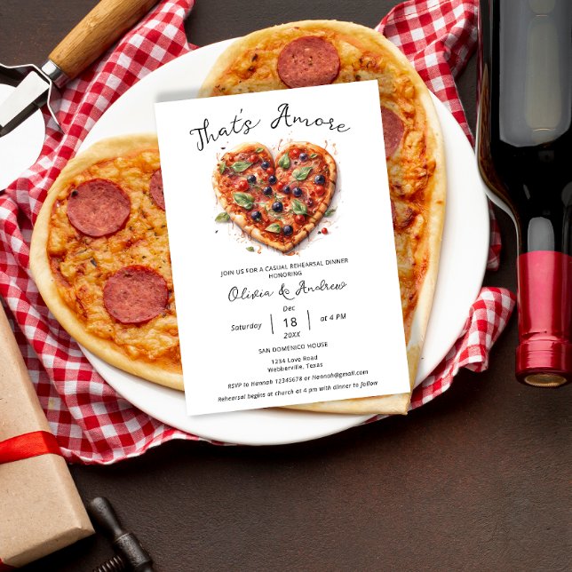 That's amore Pizza Casual Italian Rehearsal Dinner Invitation (Creator Uploaded)