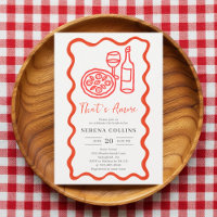 Thats Amore Pizza Wine Bridal Shower Invitation
