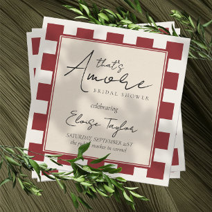That's Amore Red Checkered Bridal Shower  Napkin