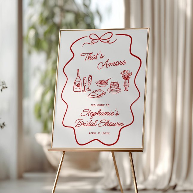That's Amore Red Doodle Frame Welcome  Poster (Creator Uploaded)