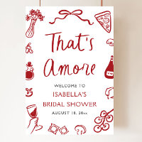 That's Amore Red Italian Bridal Shower Welcome