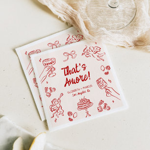 That's Amore! Red Italian Engagement Napkin