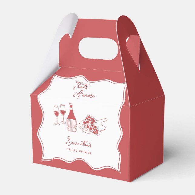 That's Amore Red Italian Pizza Wine Bridal Shower Favour Box (Front Side)
