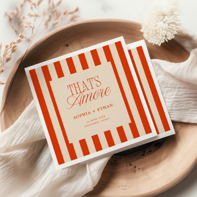 That's Amore Red Stripes  Napkin (Creator Uploaded)
