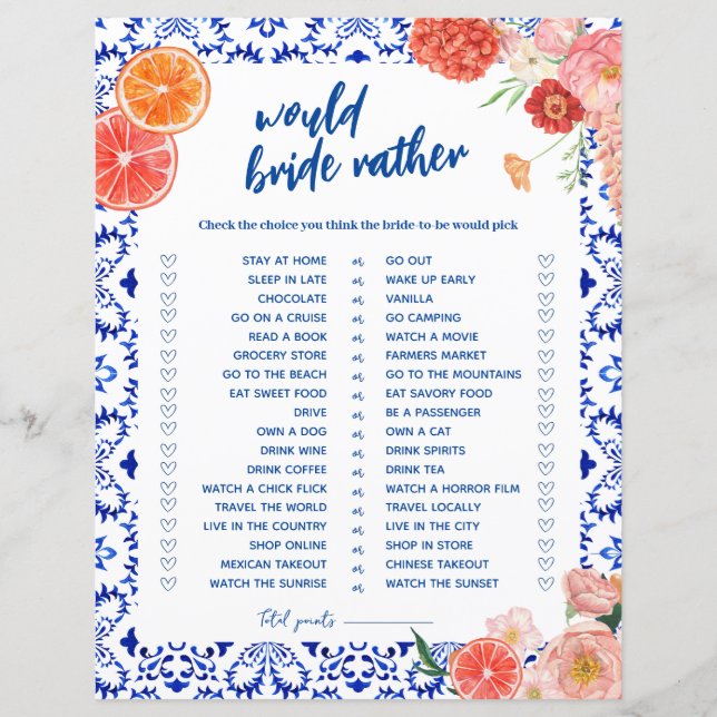 Thats amore shower would rather bride game card (Front)