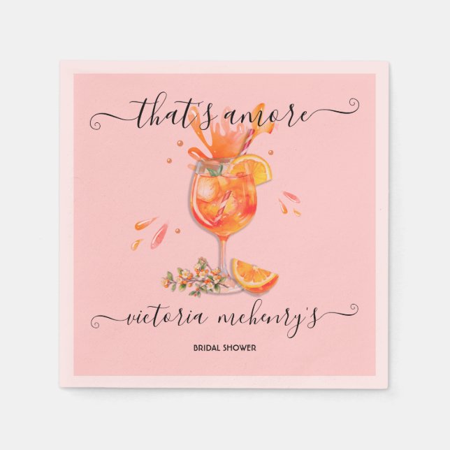 That's Amore Spritz Bridal Shower Napkin (Front)