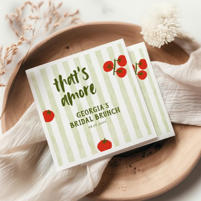 That's Amore Tomato Bridal Shower Napkin (Creator Uploaded)