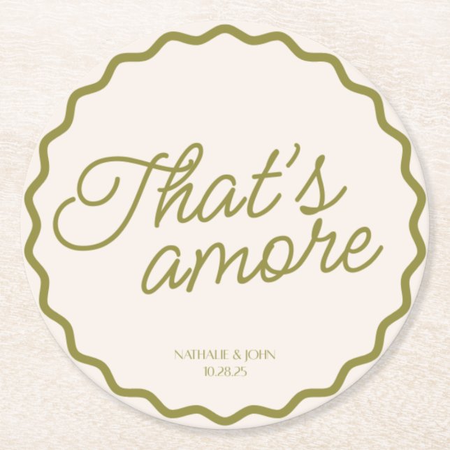 That's Amore Wedding Coaster (Front)
