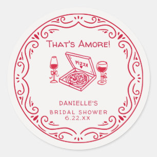 That's Amore Whimsical Hand Drawn Bridal Shower Classic Round Sticker