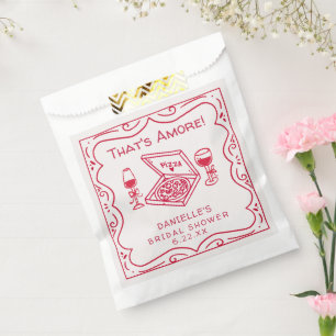 That's Amore Whimsical Hand Drawn Bridal Shower Favour Bags
