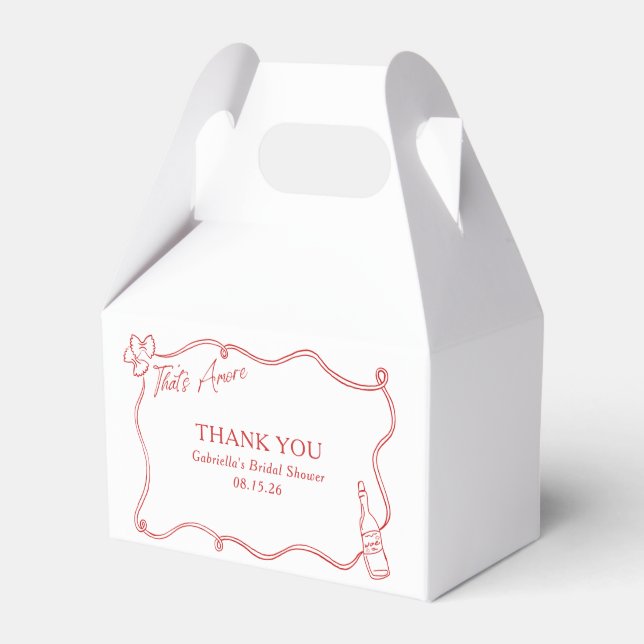 That's Amore Whimsical Hand Drawn Bridal Shower Favour Box (Front Side)