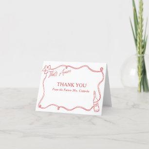 That's Amore Whimsical Hand Drawn Bridal Shower Thank You Card