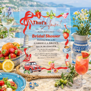 That's Amore Whimsical Italian Bridal Shower Acrylic Invitations