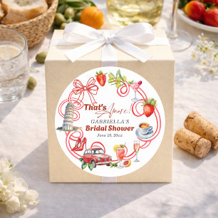 That's Amore Whimsical Italian Bridal Shower Classic Round Sticker