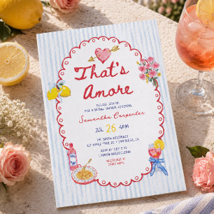 That's amore whimsical Italian bridal shower Invitation