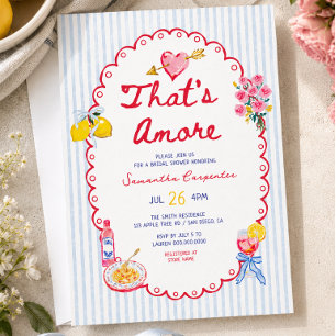 That's amore whimsical Italian bridal shower Invitation