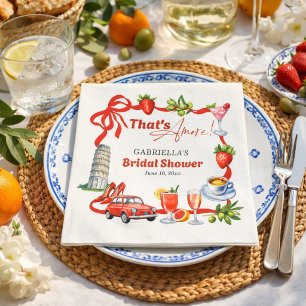 That's Amore Whimsical Italian Bridal Shower Napkin