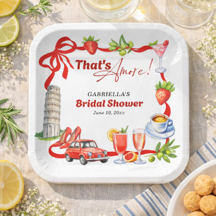That's Amore Whimsical Italian Bridal Shower Paper Plate