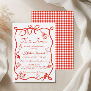 That's Amore Whimsical Italian Pizza Bridal Shower Invitation