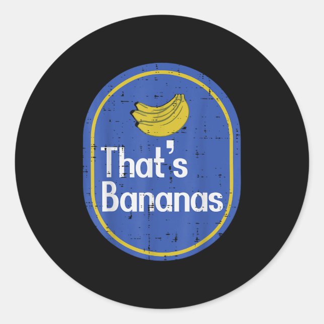 Thats Bananas Sticker Fruit Costume Halloween Men  (Front)