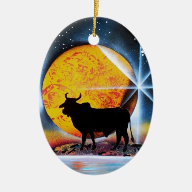 That's Bull Ceramic Tree Decoration (Front)