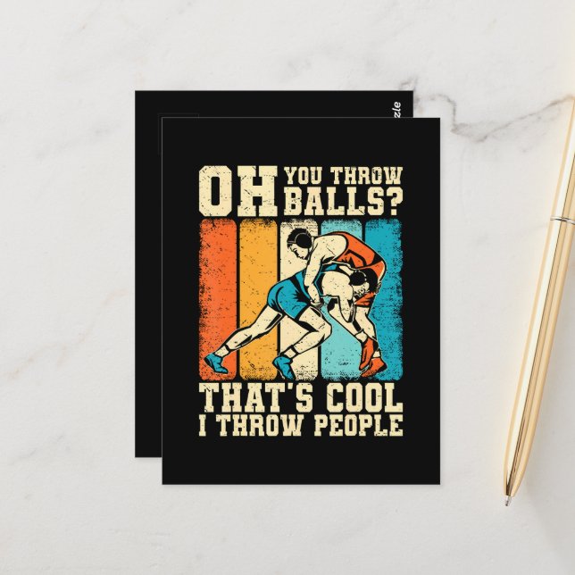 That's Cool I Throw People Postcard (Front/Back In Situ)