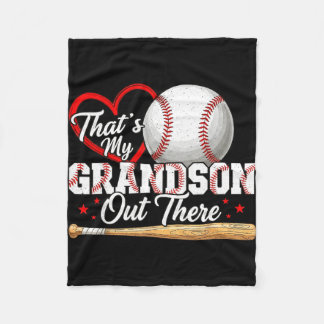 That's grandson out there gift women baseball fleece blanket