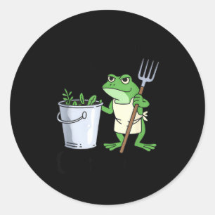 That's it you're going in the compost funny frog  classic round sticker